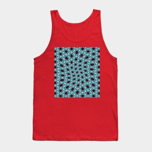 Sky Blue Flower Pattern Tank Top